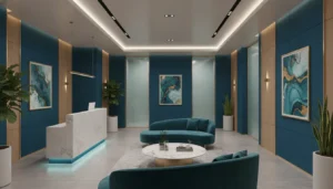 Clean modern aesthetics medical spa interior with elegant wellness design