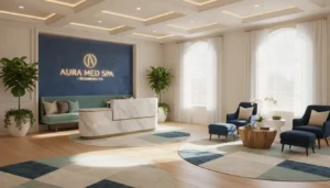 Luxury medical spa interior with relaxing ambiance and professional care
