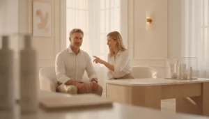 Confident man smiling during a consultation at a luxury med spa in Richmond TX