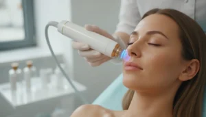 RF microneedling skin tightening treatment at a professional med spa