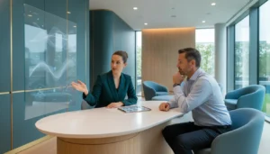 Provider discussing BPC-157 peptide therapy in Richmond TX with a client