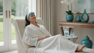 Elegant dermal filler aftercare setting with a cool compress