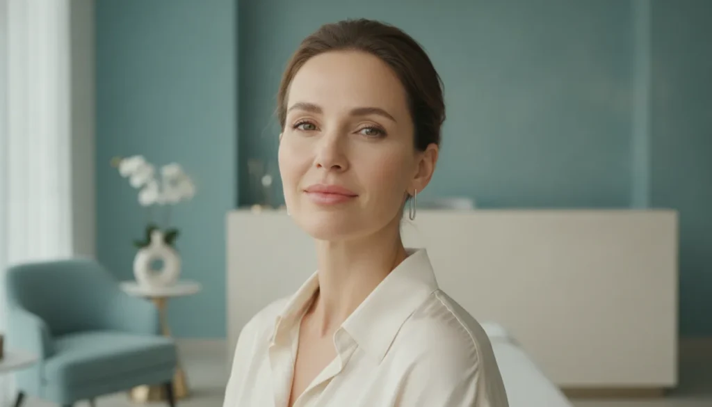 Woman with natural-looking lips following lip filler aftercare