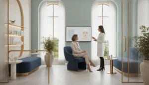 Luxury medical spa interior in Richmond, TX offering Sculptra collagen-stimulating treatment